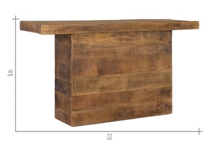 Console en manguier - 75 x 140 x 40 cm