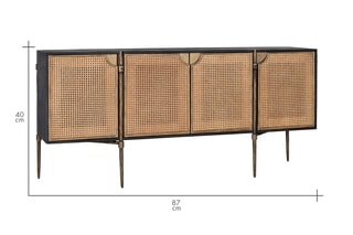 Buffet 4 portes en manguier - 185 x 40 x 87 cm