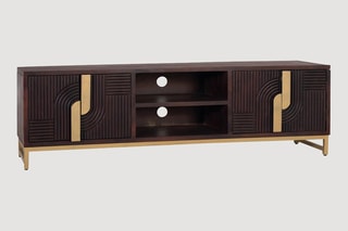 Meuble TV 2 portes en manguier - 57 x 180 x 42 cm