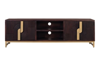Meuble TV 2 portes en manguier - 57 x 180 x 42 cm