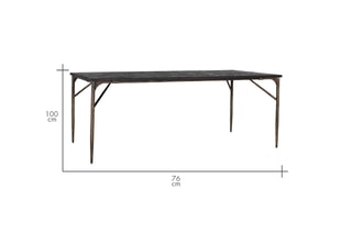 Table à manger en bois massif - 200 x 100 x 76 cm
