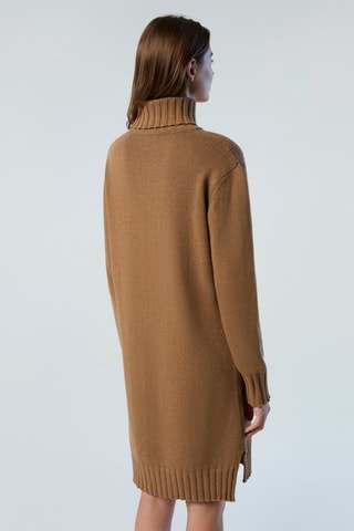 Vestido-camisola em lã e caxemira - Camel