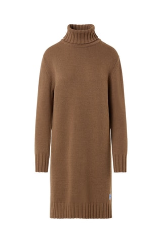 Vestido-camisola em lã e caxemira - Camel