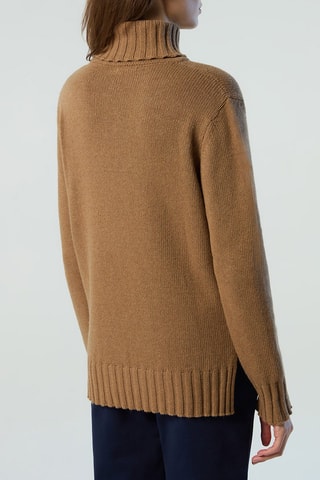 Camisola em lã e caxemira Camel