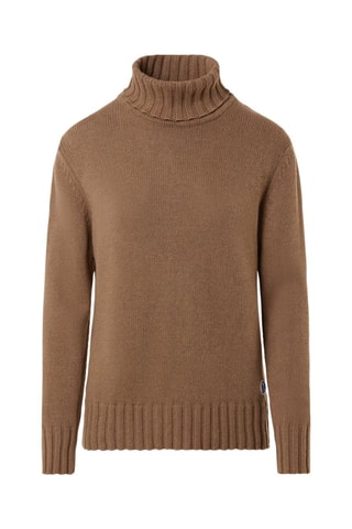 Camisola em lã e caxemira Camel