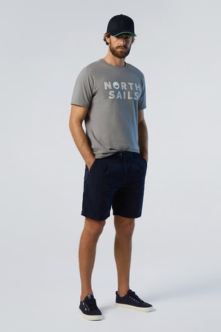 Bermudas regular de linho - Azul-marinho