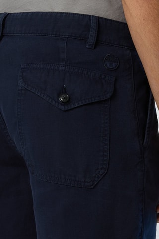 Bermudas regular de linho - Azul-marinho
