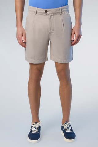 Bermudas regular de linho - Cinzento-claro