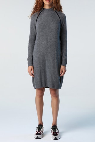 Vestido-camisola em lã e caxemira Cinzento-escuro mesclado