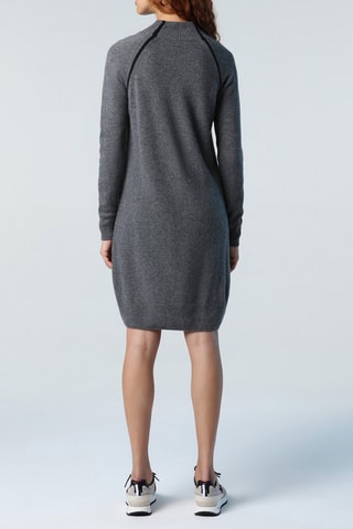 Vestido-camisola em lã e caxemira Cinzento-escuro mesclado
