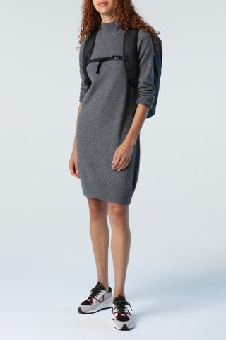 Vestido-camisola em lã e caxemira Cinzento-escuro mesclado