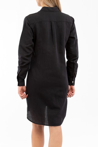 Vestido-camisa em linho Preto