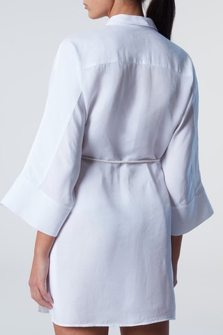 Vestido-camisa em linho Branco