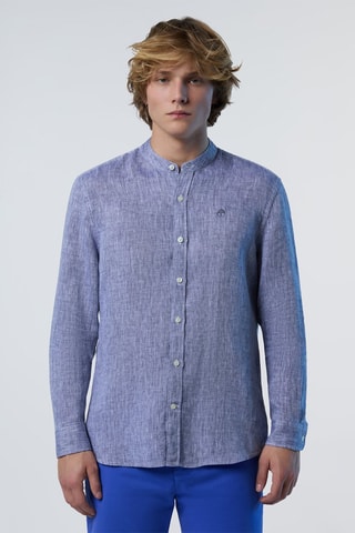 Camisa de linho - Azul-marinho