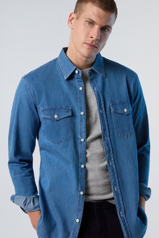 Camisa regular - Azul