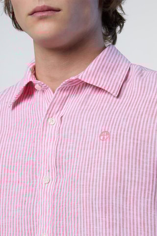 Camisa regular de linho - Rosa