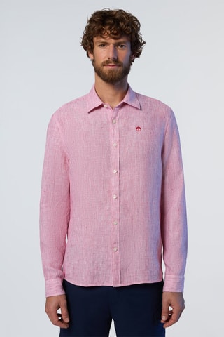 Camisa regular de linho - Rosa