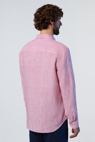 Camisa regular de linho - Rosa