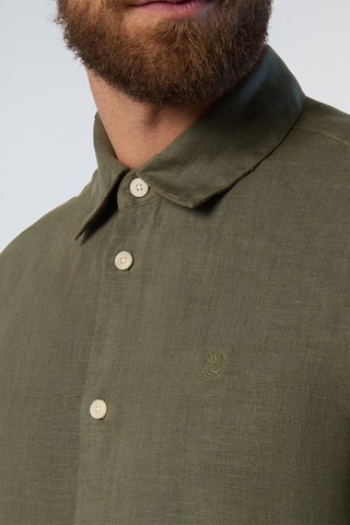 Camisa regular de linho - Verde