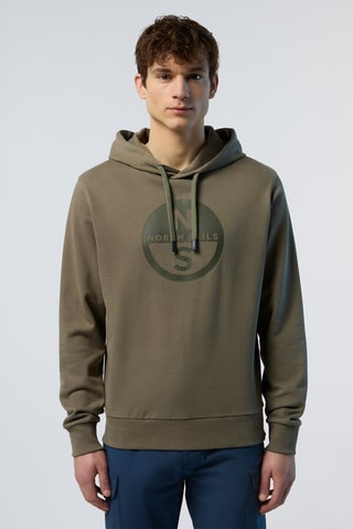 Sweat com capuz - Verde-azeitona