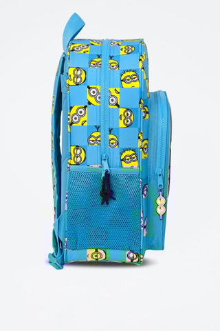 Mochila com rodas Mickey Os Mínimos Azul claro e amarelo