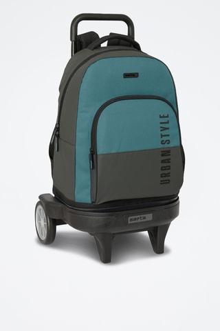 Mochila com rodinhas - Cinzento-escuro e azul-cobalto
