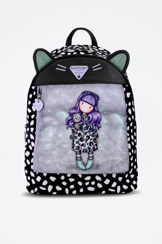 Mochila com orelhas Smitten Kitten - Preto e branco