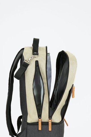 Mochila Bege e antracite