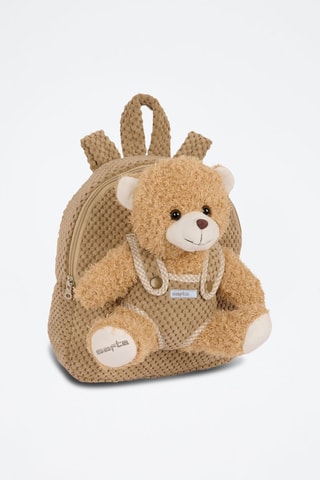 Mochila com toque suave - Castanho