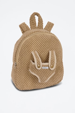 Mochila com toque suave - Castanho