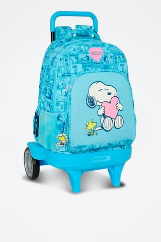 Mochila com rodinhas Snoopy e Os Peanuts - Azul-celeste