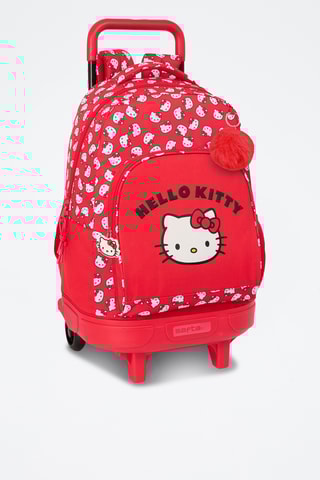 Mochila com rodinhas Hello Kitty Sanrio - Vermelho