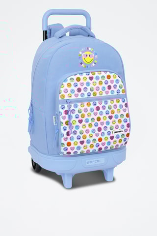 Mochila com rodinhas Joyful Smiley - Azul-celeste