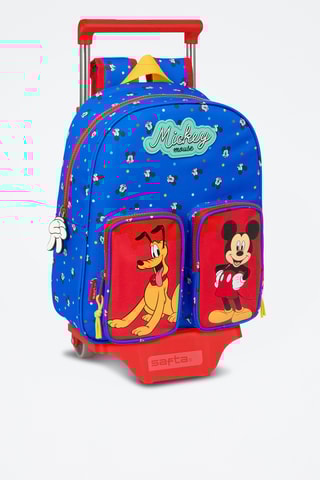 Sac à dos à roulettes Pluto et Mickey Disney - Bleu cobalt