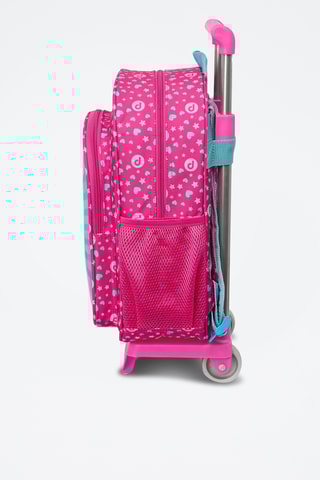 Mochila com rodinhas Pinypon - Rosa e azul-celeste