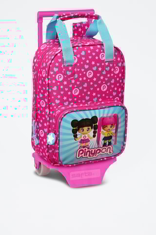 Mochila com rodinhas Pinypon - Rosa e azul-celeste