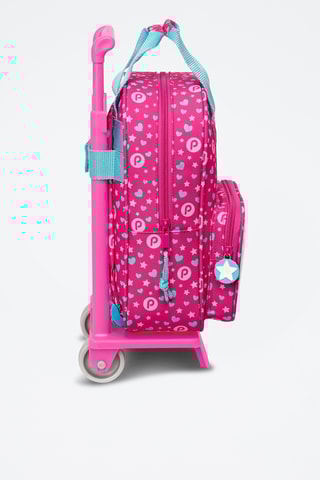 Mochila com rodinhas Pinypon - Rosa e azul-celeste