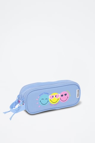 Estojo Smiley - Azul-celeste