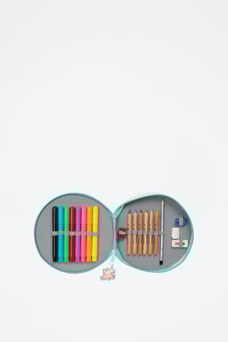 Estojo completo George e Peppa Peppa Pig - 18 peças - Turquesa e amarelo-claro