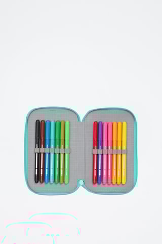 Estojo completo George e Peppa Peppa Pig - 29 peças - Turquesa e amarelo-claro
