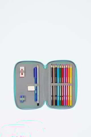Estojo completo George e Peppa Peppa Pig - 29 peças - Turquesa e amarelo-claro