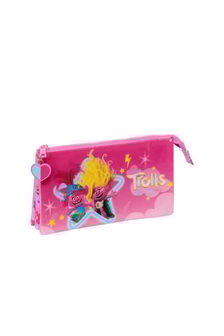 Trousse triple Les Trolls Rose