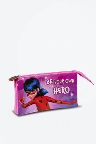 Trousse triple Ladybug Miraculous - Fuchsia