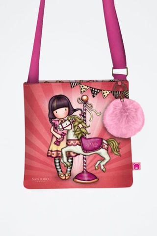 Sac bandoulière Santoro’s Carousel - Saumon et fuchsia