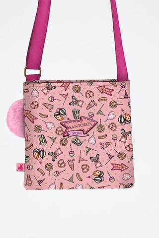 Sac bandoulière Santoro’s Carousel - Saumon et fuchsia