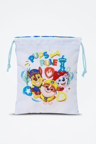 Saco de ginásio Patrulha Pata - Branco e azul