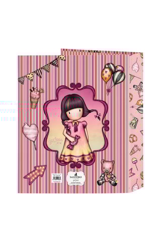 Classificador com argolas Santoro’s Carousel - Coral e fúcsia - 27 x 33 x 6 cm