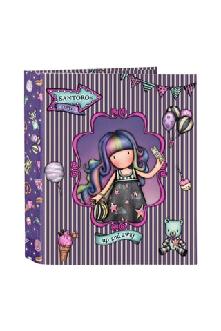 Dossier com argolas Santoro’s Up and Away - Violeta e turquesa - 27 x 33 x 6 cm