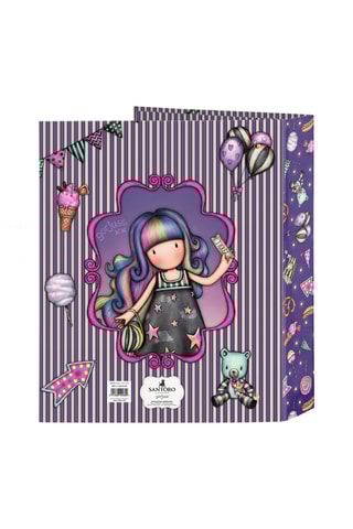 Dossier com argolas Santoro’s Up and Away - Violeta e turquesa - 27 x 33 x 6 cm