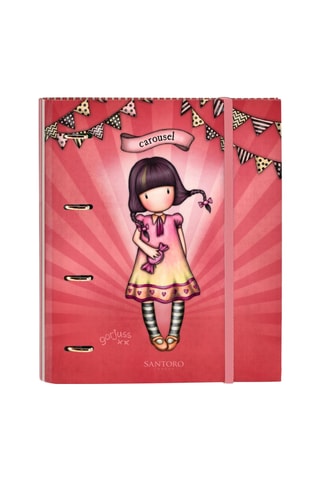 Dossier com argolas Santoro’s Carousel Coral e cru - 27 x 32 x 3,5 cm